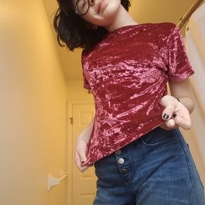 Vintage velvet crop tee